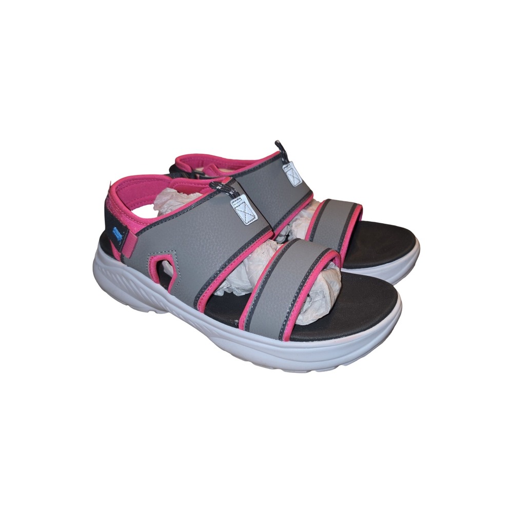 Avia Womens Sports Sandals Grey Pink Hook Loop Straps Comfort Athletic Shoes